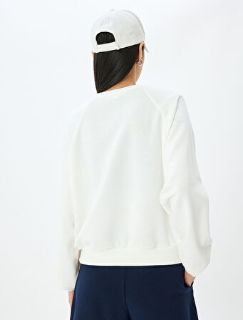 Bisiklet Yaka Uzun Kollu Basic Oversize Sweatshirt