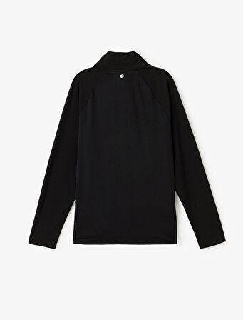 Uzun Kollu Yarım Fermuarlı Dik Yaka Spor Sweatshirt