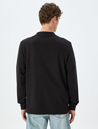 Pamuk Karışımlı Basic Bisiklet Yaka Sweatshirt