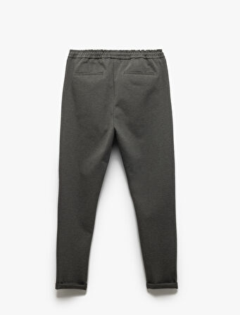 Viskon Karışımlı Beli Bağcıklı Jogger Eşofman Pantolon