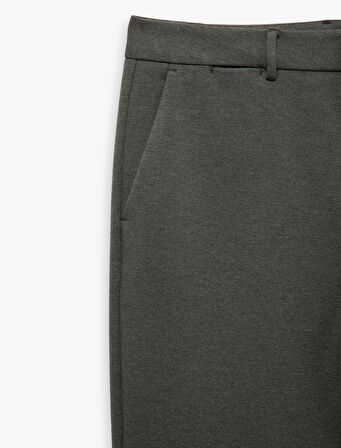 Tapered Chino Cep Detaylı Slim Fit Kumaş Pantolon