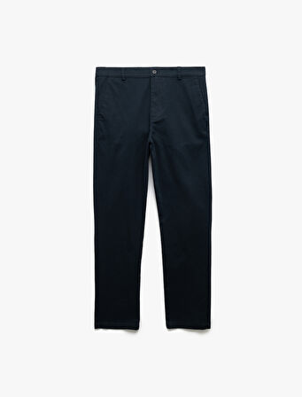 Pamuklu Cep Detaylı Slim Fit Chino Pantolon