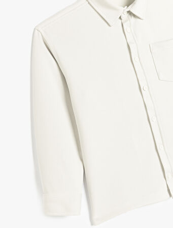 Tek Cepli Uzun Kollu Viskon Karışımlı Basic Mevsimlik Gömlek