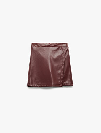 Suni Deri Şort Etek