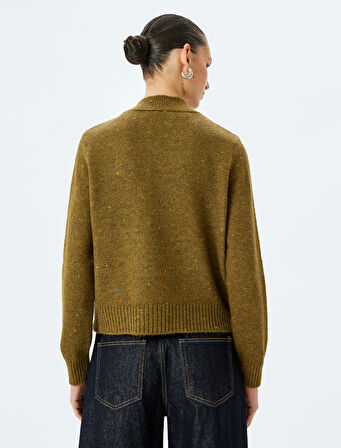 Dik Yaka Uzun Kollu Basic Triko Kazak