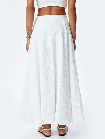 Astarlı Pamuklu Yüksek Bel Uzun Balon Etek