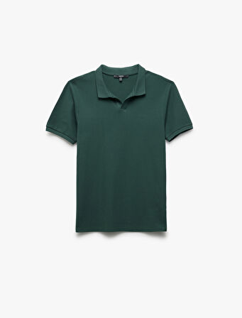 Pamuklu Slim Fit Pike Kumaş Polo Yaka Kısa Kollu Tişört