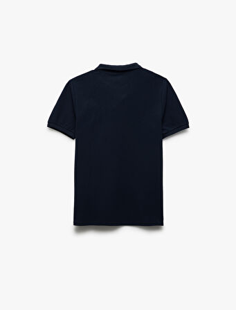 Pamuklu Kısa Kollu Pike Kumaş Polo Yaka Slim Fit Tişört