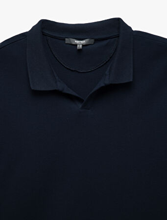 Pamuklu Kısa Kollu Pike Kumaş Polo Yaka Slim Fit Tişört