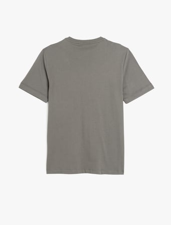 Cep Detaylı Kısa Kollu Bisiklet Yaka Pamuklu Slim Fit Basic Tişört