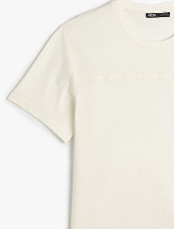Kısa Kollu Pamuklu Bisiklet Yaka Basic Slim Fit Tişört