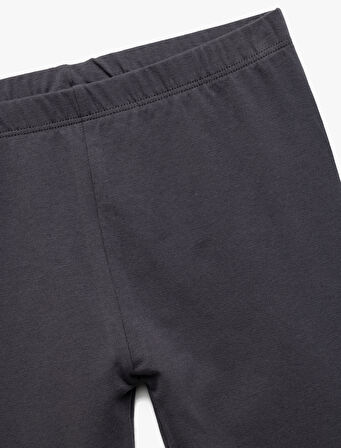 Pamuklu Beli Lastikli 2'li Basic Uzun Tayt Seti
