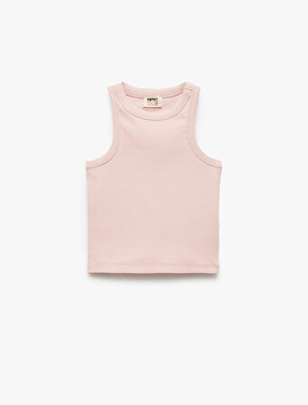 Ribanalı Kolsuz Bisiklet Yaka Pamuklu 2'li Ribanalı Atlet Seti