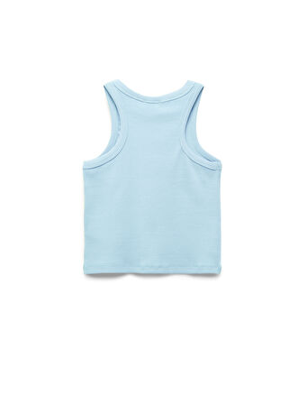 Ribanalı Kolsuz Bisiklet Yaka Pamuklu 2'li Ribanalı Atlet Seti