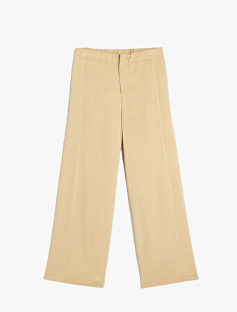 Bol Paça Viskon Kumaş Basic Pantolon