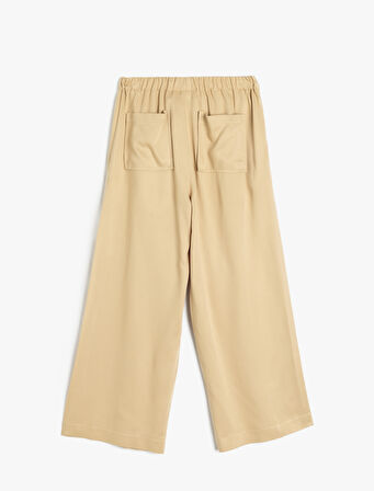 Bol Paça Viskon Kumaş Basic Pantolon