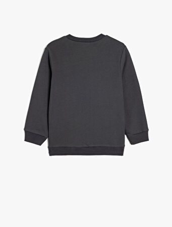 Oyun Temalı Uzun Kollu Bisiklet Yaka Sweatshirt