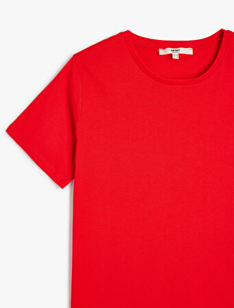 Bisiklet Yaka Kısa Kollu Pamuklu Basic Tişört