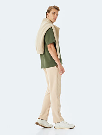 Pamuk Karışımlı Cep Detaylı Regular Fit Şardonlu Beli Bağcıklı Eşofman Altı