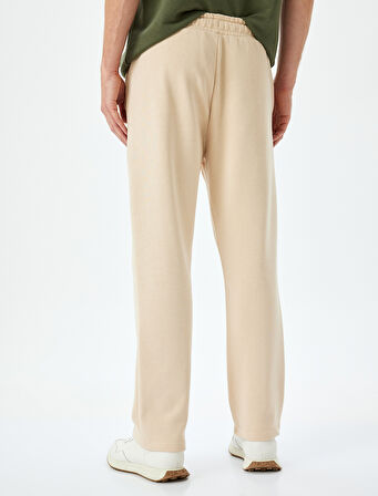 Pamuk Karışımlı Cep Detaylı Regular Fit Şardonlu Beli Bağcıklı Eşofman Altı