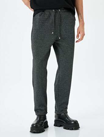 Katlamalı Paça Beli Bağcıklı Eşofman Altı