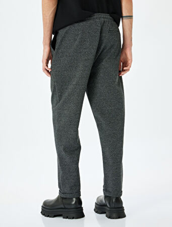 Katlamalı Paça Beli Bağcıklı Eşofman Altı