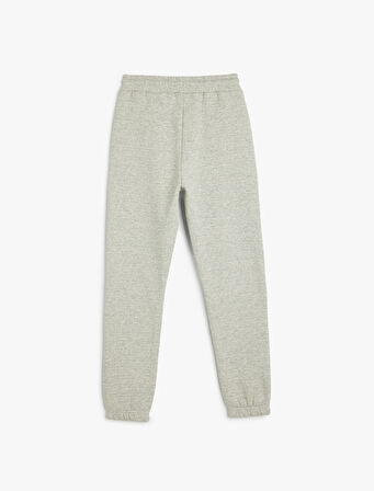 Cep Detaylı Beli Bağlamalı Baskılı Şardonlu Jogger Eşofman Altı