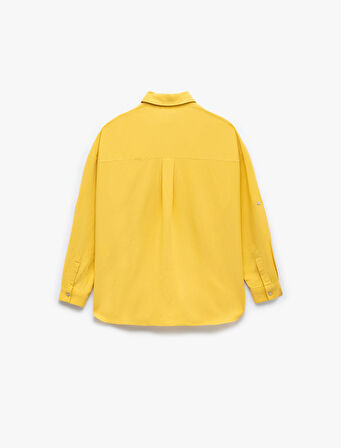 Cepli Viskon Keten Karışımlı Uzun Kollu Gömlek