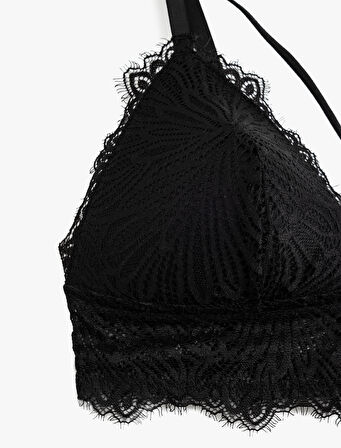 Çapraz Askı Detaylı Balensiz Dantelli Bralet Sütyen