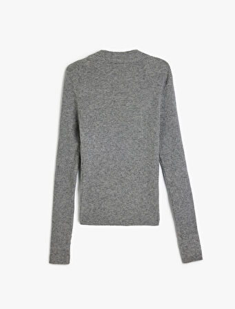 Bisiklet Yaka Slim Fit Uzun Kollu Basic Triko Kazak