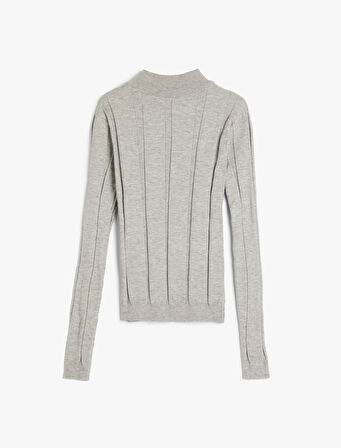 Slim Fit Uzun Kollu Balıkçı Yaka Basic Triko Kazak