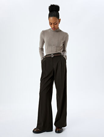 Slim Fit Uzun Kollu Balıkçı Yaka Basic Triko Kazak