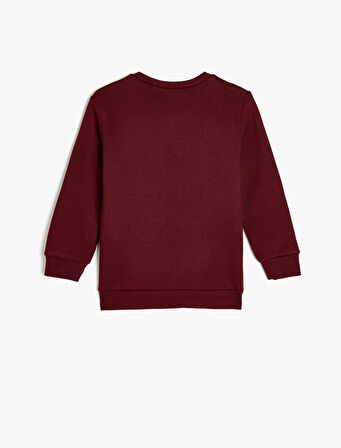 Pamuklu Bisiklet Yaka Uzun Kollu Basic Sweatshirt