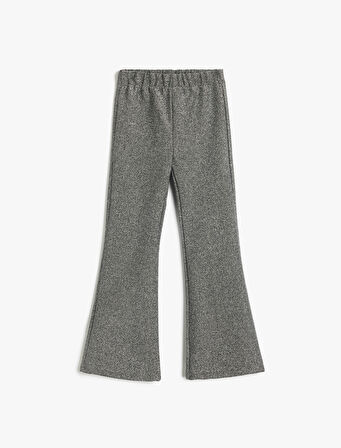 Simli Slim Fit İspanyol Paça Pantolon