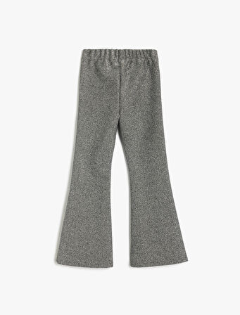 Simli Slim Fit İspanyol Paça Pantolon