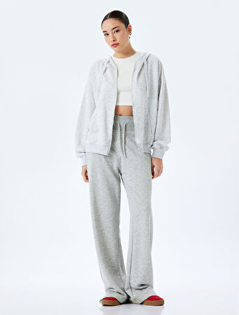 Fermuarlı Kanguru Cepli Oversize Kapüşonlu Sweatshirt