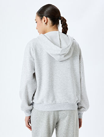 Fermuarlı Kanguru Cepli Oversize Kapüşonlu Sweatshirt