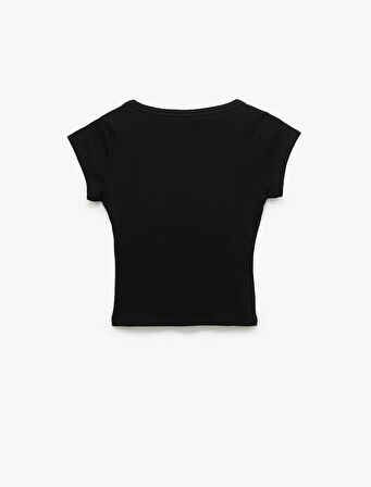 Pamuklu Slim Fit Kısa Kollu Bisiklet Yaka Tişört
