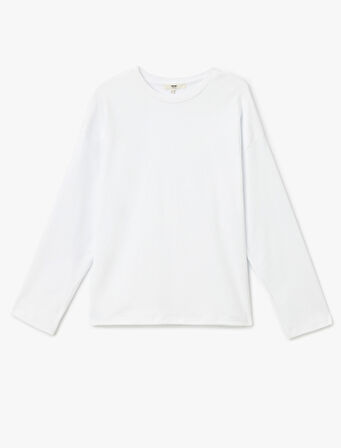 Uzun Kollu Bisiklet Yaka Oversize Tişört