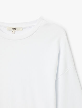 Uzun Kollu Bisiklet Yaka Oversize Tişört