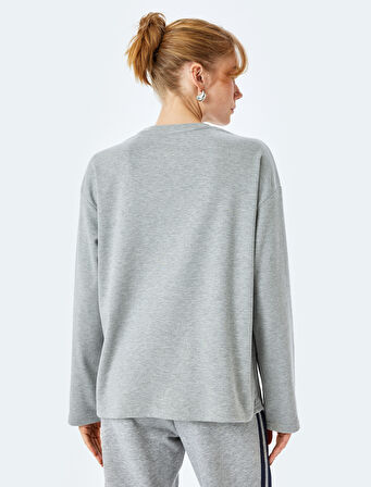 Uzun Kollu Bisiklet Yaka Oversize Tişört