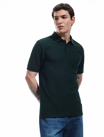Kısa Kollu Düğmeli Regular Fit Polo Yaka Tişört