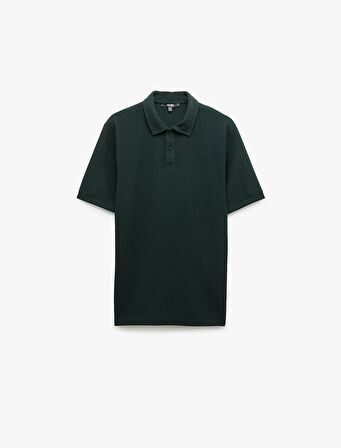 Kısa Kollu Düğmeli Regular Fit Polo Yaka Tişört