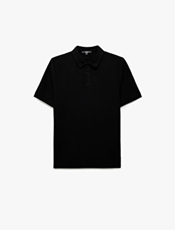 Kısa Kollu Düğmeli Regular Fit Polo Yaka Tişört