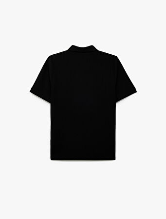 Kısa Kollu Düğmeli Regular Fit Polo Yaka Tişört