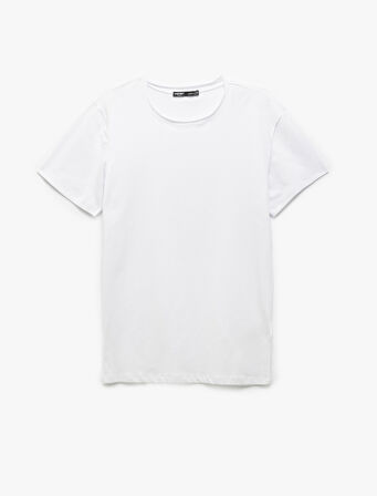 Kısa Kollu Bisiklet Yaka Pamuklu Erkek Slim Fit Tişört