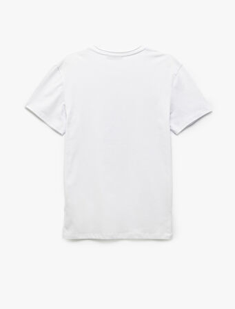 Kısa Kollu Bisiklet Yaka Pamuklu Erkek Slim Fit Tişört