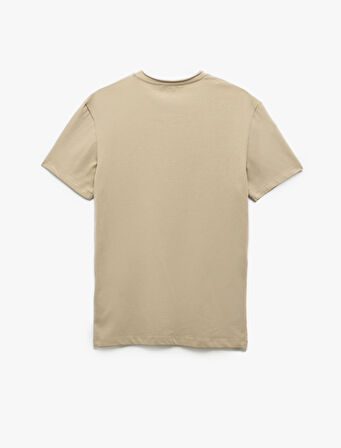 Kısa Kollu Bisiklet Yaka Pamuklu Erkek Slim Fit Tişört