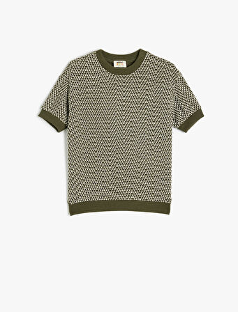 Bisiklet Yaka Kısa Kollu Oversize Sweatshirt