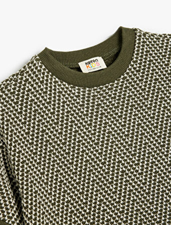 Bisiklet Yaka Kısa Kollu Oversize Sweatshirt